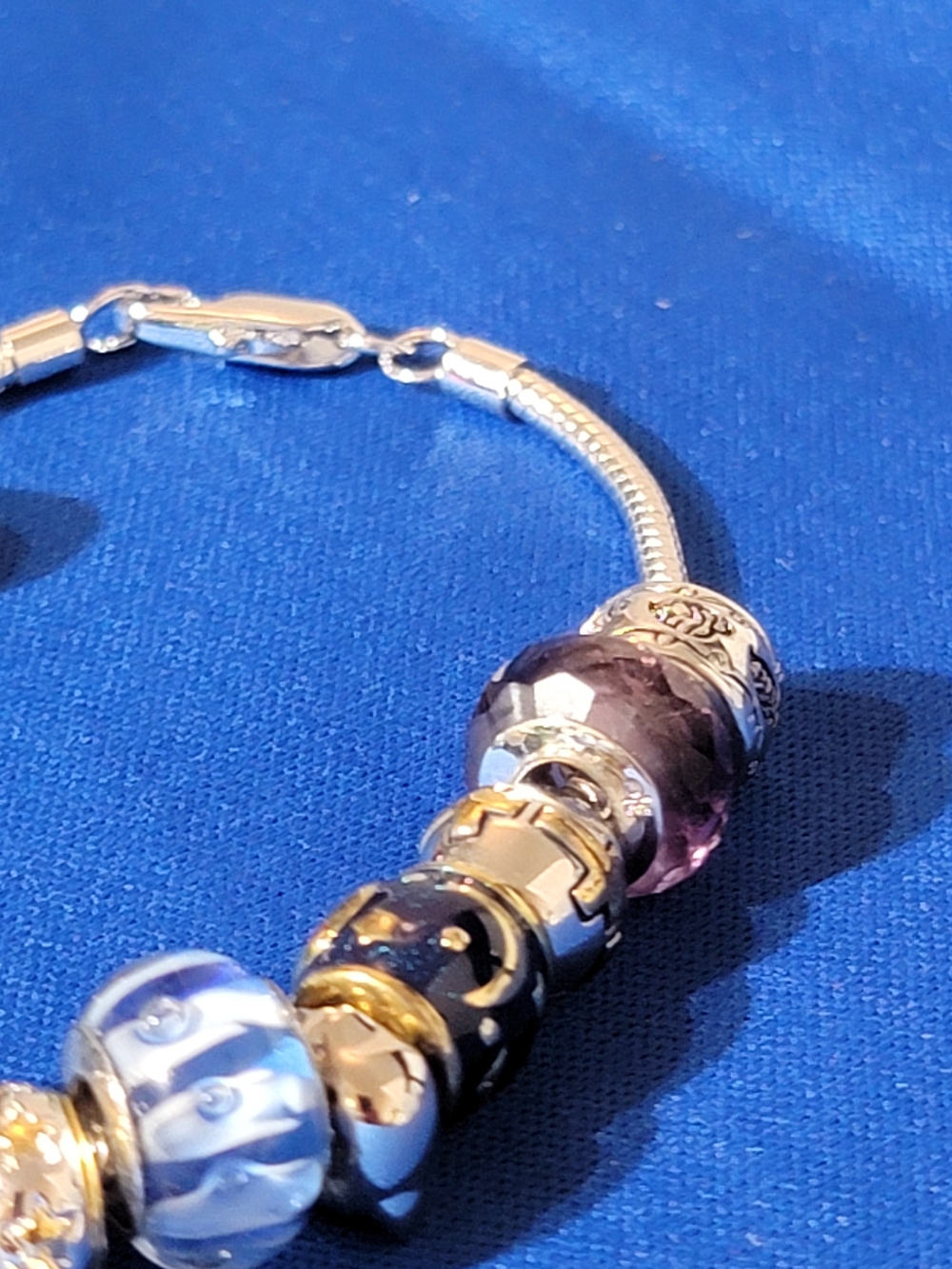 Tara' Diary Silver-Tone Charm Bracelet with Multicolor Glass Beads - Picture 4 of 5